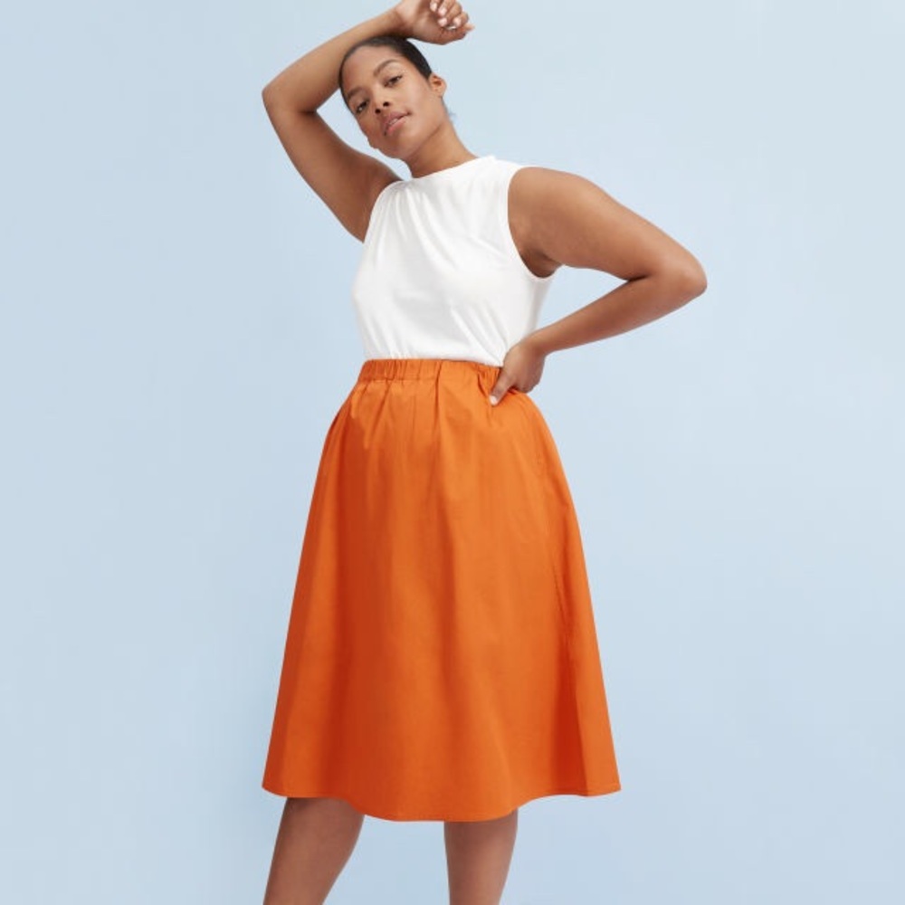 Everlane clean cotton a-line skirt